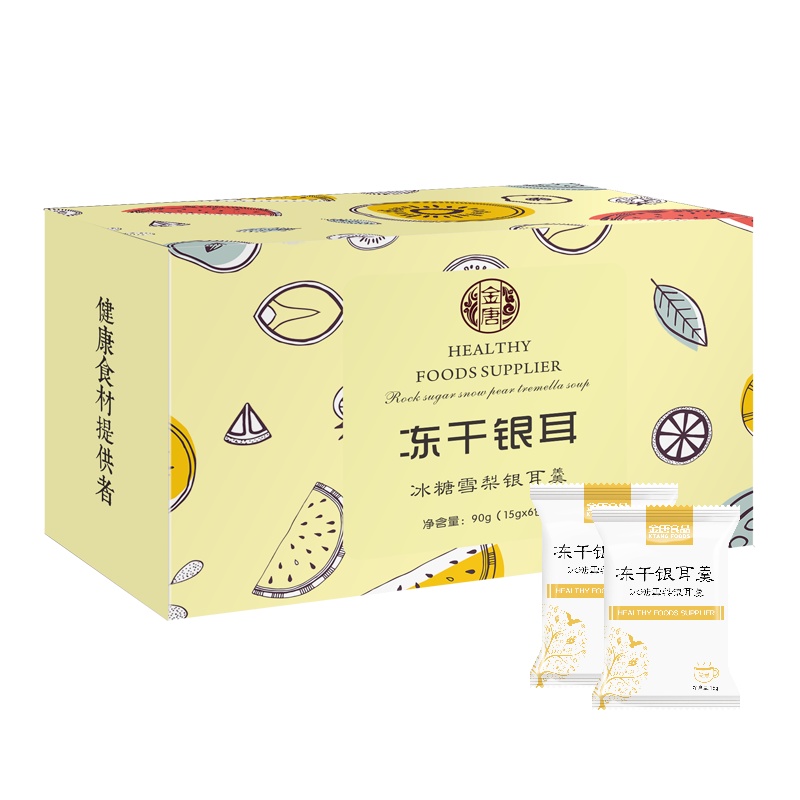 金唐(KTANG) 冻干银耳冰糖雪梨羹 即食冲泡代餐 银耳汤干货免煮 15g*6包