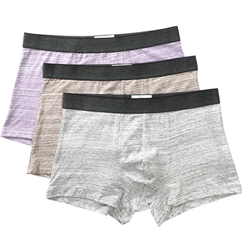 [专柜同款]红豆居家(Hodohome)四季款男士中腰内裤男式柔软舒适色纺平角内裤组合(三条装)