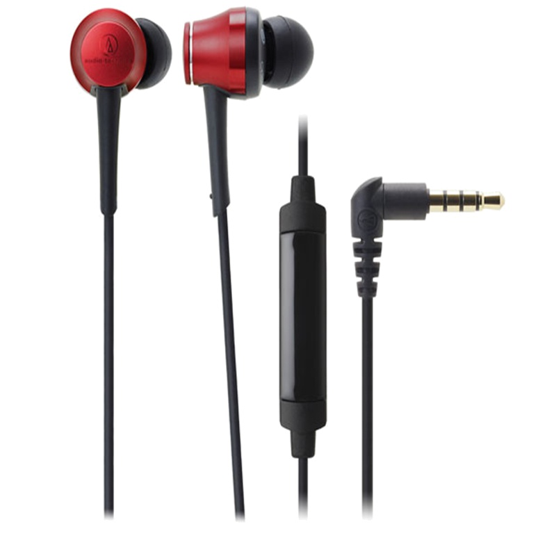 铁三角(audio-technica)ATH-CKR70iS 通话线控带麦入耳式HIFI耳机(红色)