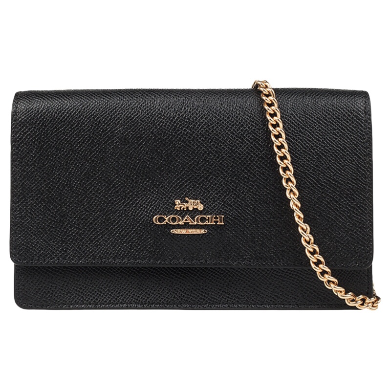 蔻驰 COACH 奢侈品 女士多色拼色皮质小号单肩斜挎包钱包链条包礼物送女友6685 IMS7D