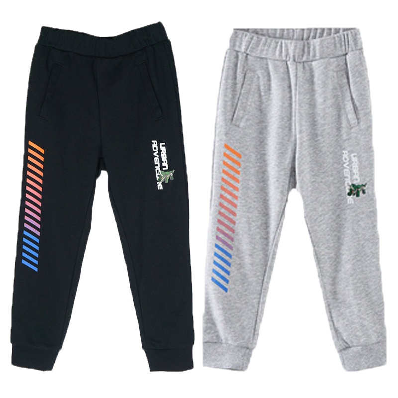 Moomoo莫莫童装795085男中童2020春季新款休闲基础印花针织运动长裤