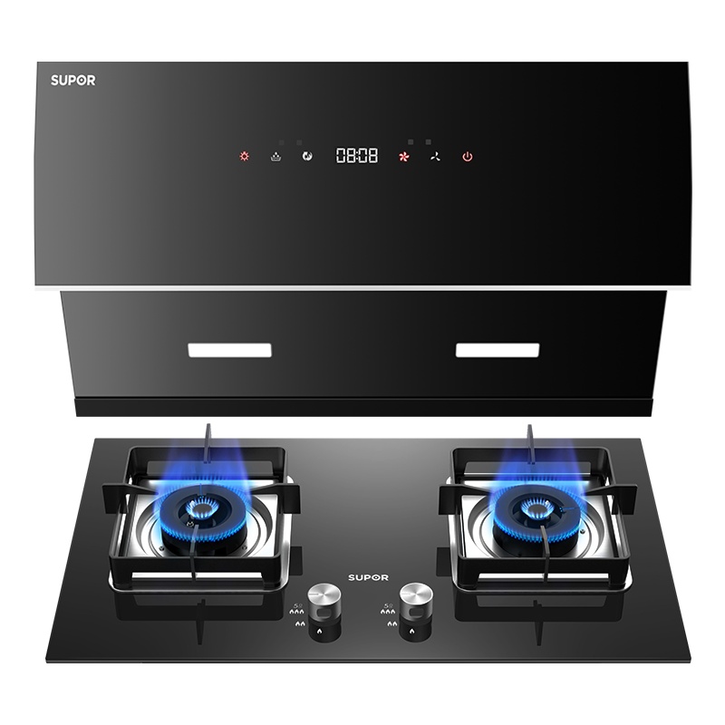 苏泊尔(SUPOR)NJ36+P10抽吸油烟机燃气灶烟灶套餐套装智旋干洗 爆炒22m³挥手感应(天然气)