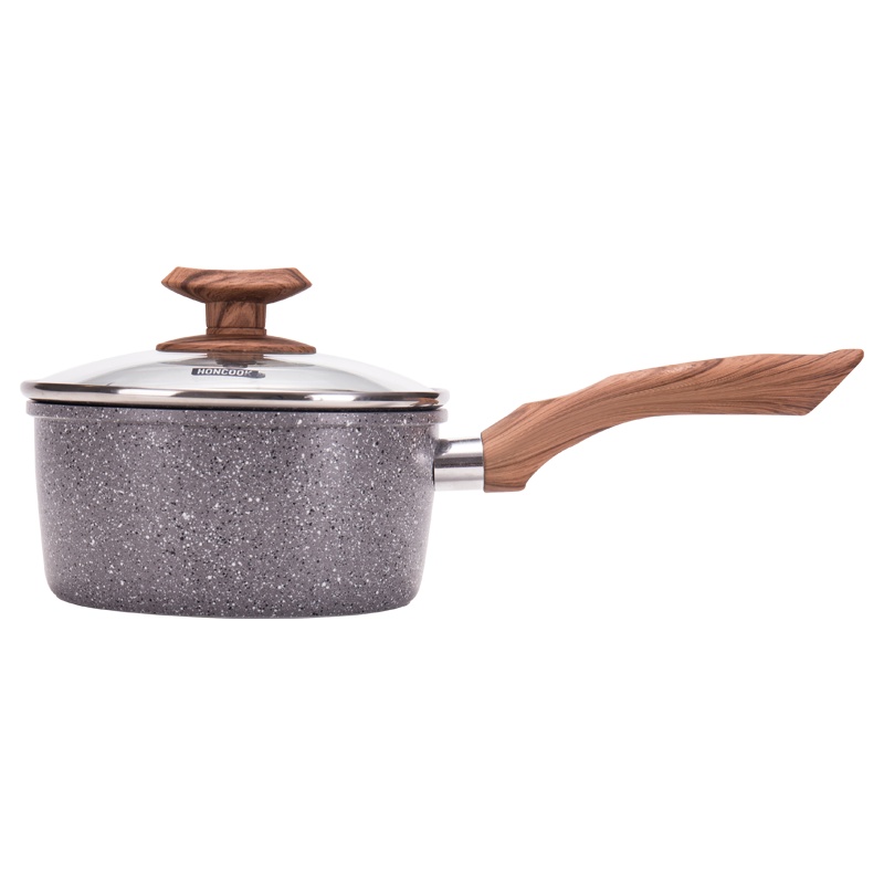 红厨小奶锅家用不粘锅麦饭石泡面热奶宝宝锅婴儿煎煮一体锅儿童辅食锅18cm