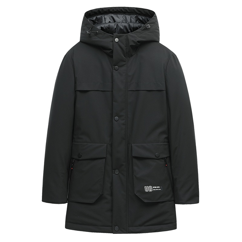 雪中飞羽绒服男短款中青年连帽时尚冬装新款男士外套羽绒服