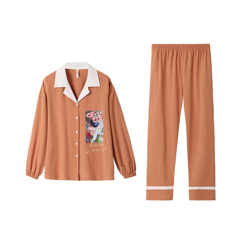 安之伴春季甜美睡衣女秋长袖韩版纯棉卡通少女家居服外穿休闲宽松