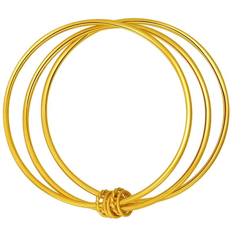 金一足金999简约时尚三环黄金手镯送爱人送妈妈(计价)AAE023
