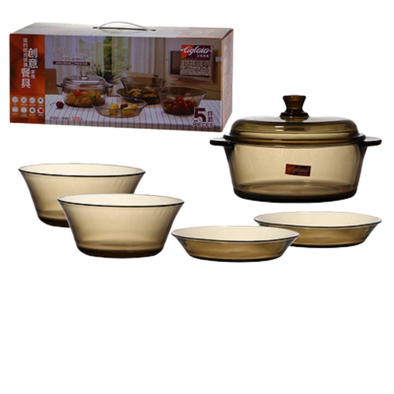 艾格莱雅 康馥钢化煲餐具五件套A-KF007S/L5 6套/箱 单套价格 一箱起订