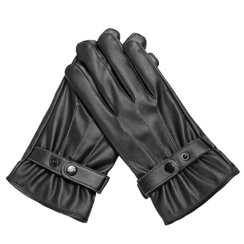 蒙斯朗瑞秋冬季保暖手套男加绒触屏皮手套女韩版情侣户外骑行开车手套冬加厚防风