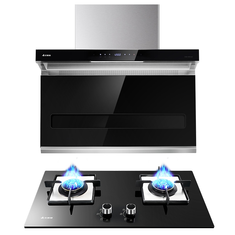 艾美特烟灶套装(CXW-260-L6Z)吸抽油烟机+(JZT-H5)天然气燃气灶套餐 自动清洗烟机灶具套装顶侧双吸式