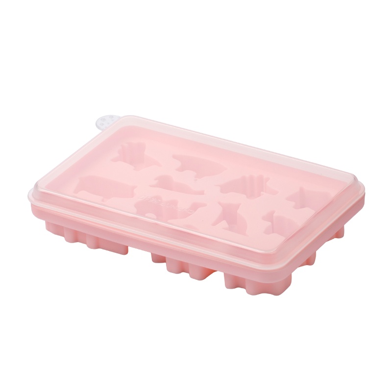 茶花硅胶冰格自制家用辅食格冰盒大容量冰箱冻冰块模具做冰球磨具011002[樱花粉2个装]