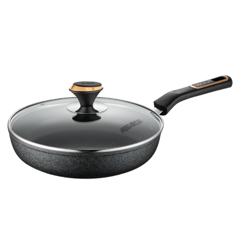 爱仕达(ASD) 煎锅28CM不粘煎锅 黑曜冰裂纹 轻油易洁 电磁炉通用 不粘锅JL28C3WG