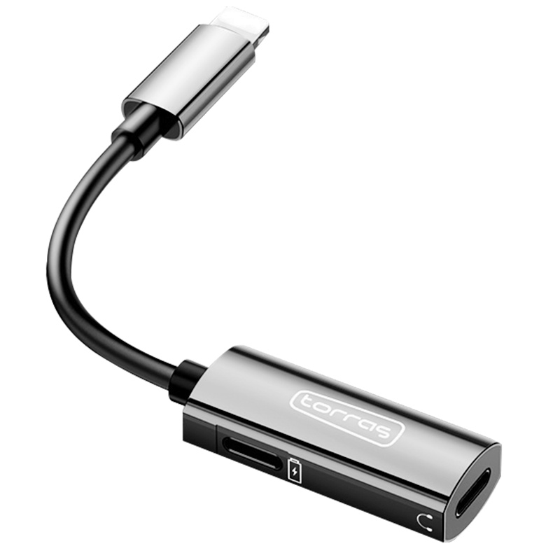 图拉斯 悦听系列音频转接头(Lightning) 苹果手机通用 无杂音 耐用不断 充电传输快速 银色