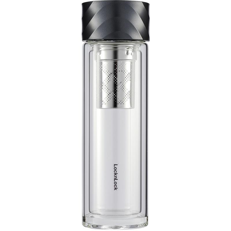 乐扣乐扣(LOCK&LOCK)味悟双层商务杯LLG598茶水分离420ml透明玻璃杯