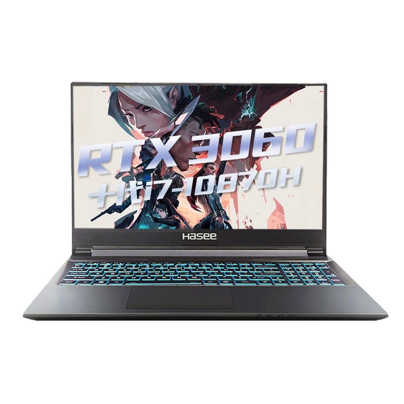 神舟战神(Hasee)Z8-CA7NP 15.6英寸学生办公电竞吃鸡发烧游戏本笔记本电脑(十代英特尔酷睿八核i7-10870H 16G内存 512G固态 RTX3060 6G)
