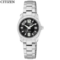 国行 西铁城(CITIZEN)光动能 专柜款 日期显示钛合金表带表壳时尚简约女表 EW2101-59E