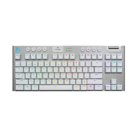 罗技(G)G913 TKL 机械键盘 无线蓝牙双模 RGB背光 矮轴 87键 无数字键盘 便携紧凑 白色 T轴(类茶轴)