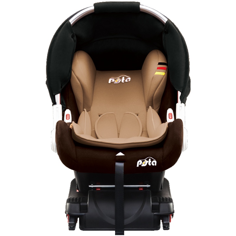 PISTA德国皮斯塔 儿童安全座椅0-18个月新生宝宝婴儿车载提篮isofix接口双向安装 丘比特 红色 紫色 棕色
