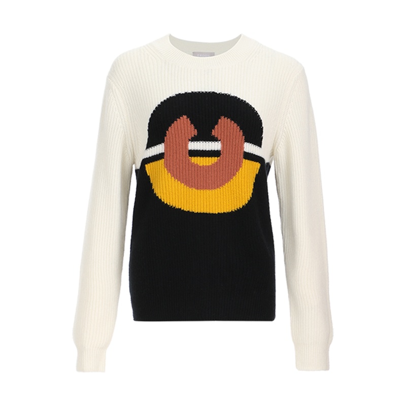 ERDOS 20秋冬圆领提花女针织衫