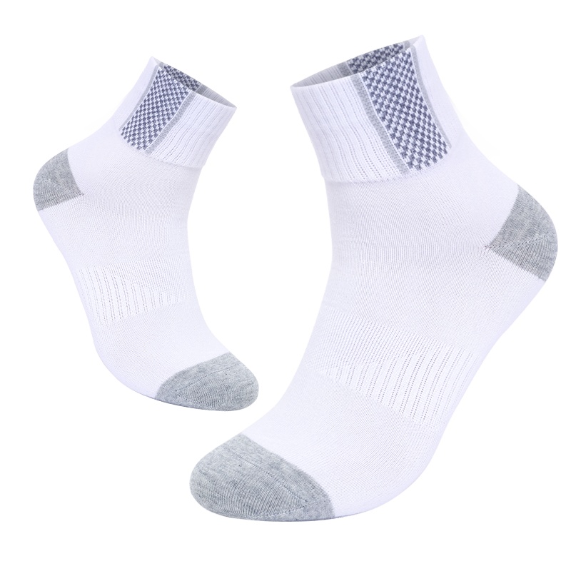 洛恋长袜子男中筒男袜纯棉大码全棉长筒灰色加厚秋冬季运动吸汗防臭袜5双装