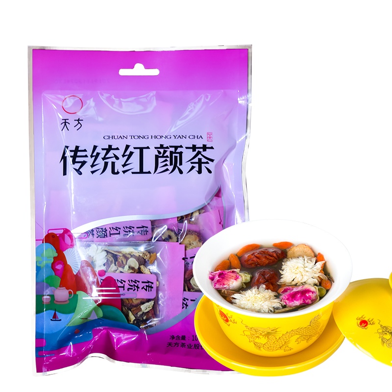 [内含10小袋]安徽天方茶叶 100g红颜八宝茶 内含菊花 枸杞 红枣 玫瑰 陈皮 甘草 山楂 红茶组合型花草茶
