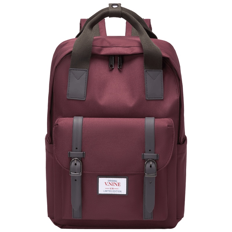 第九城（V.NINE） 双肩包女14英寸电脑双肩背包大容量防泼水中学生校园休闲书包男女情侣款