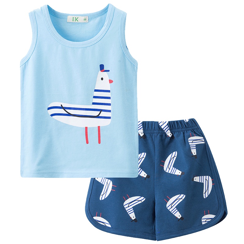 I.K童装 中小童背心套装 蓝色 90-130cm