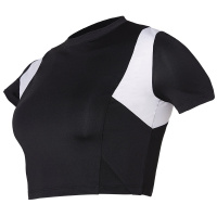 范斯蒂克瑜伽服女弹力紧身衣夏季跑步速干透气T恤短袖性感露脐运动上衣