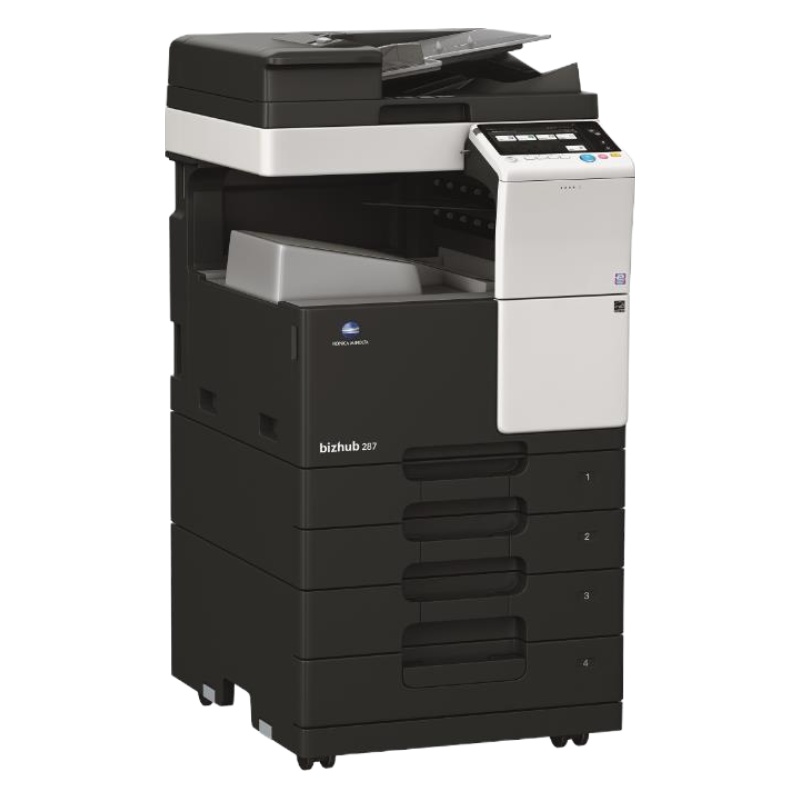 柯尼卡美能达Bizhub 287 A3 黑白复合机 一体机 含双面输稿器+双面单元+四纸盒落地