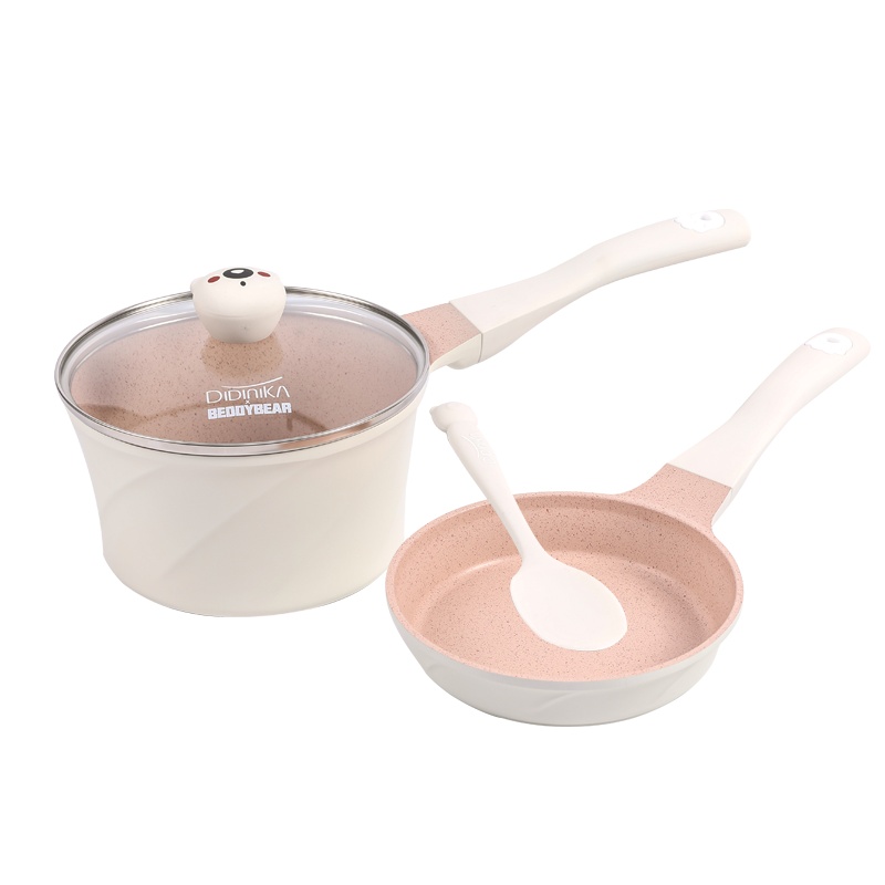 迪迪尼卡(Didinika)杯具熊乖乖熊宝宝辅食锅不粘锅小奶锅婴儿多功能煎煮一体锅煎锅奶锅套锅汤锅