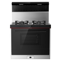 火星人（marssenger）T5BX01（玻璃台面) 集成灶消毒柜 曲面拢烟抽油烟机燃气灶 烟灶消毒柜套餐一体灶