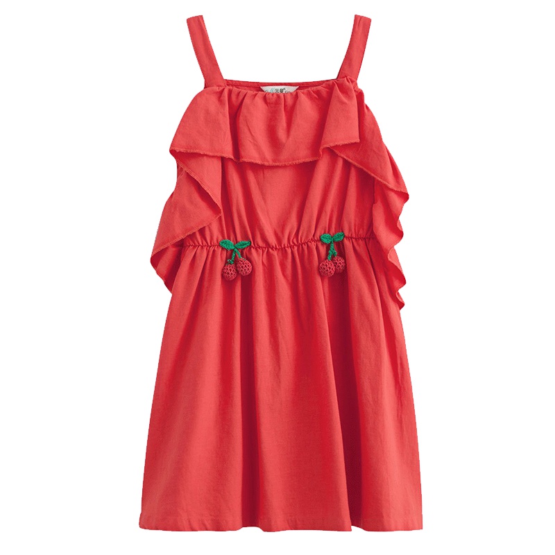 茵曼童装夏装2019中大童女童连衣裙洋气吊带裙公主裙表演裙子
