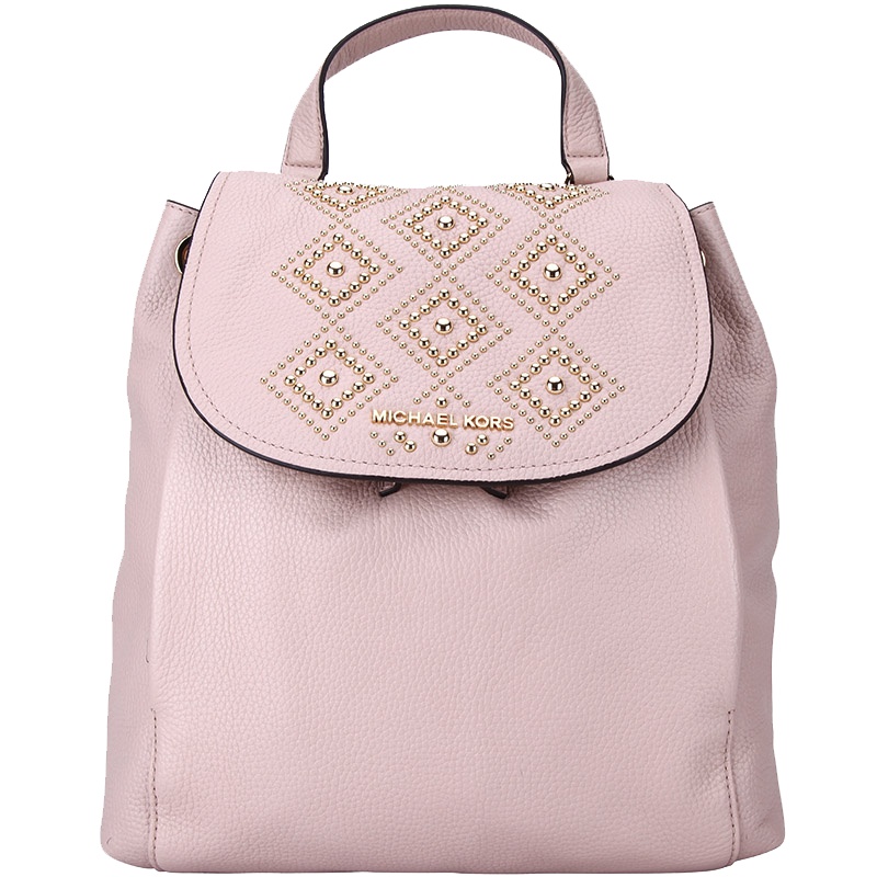 MICHAEL KORS 迈克·科尔斯 MK女包 RILEY系列粉色皮质女士双肩背包35S8GRLB9L BALLET