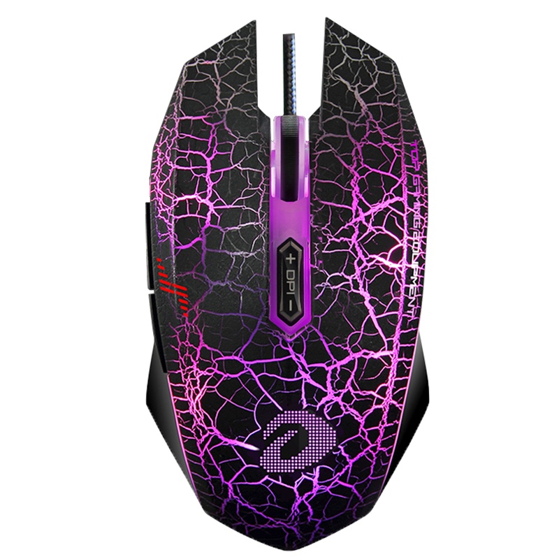 达尔优EM915 黑色裂纹版 游戏电竞鼠标 绝地求生吃鸡宏鼠标