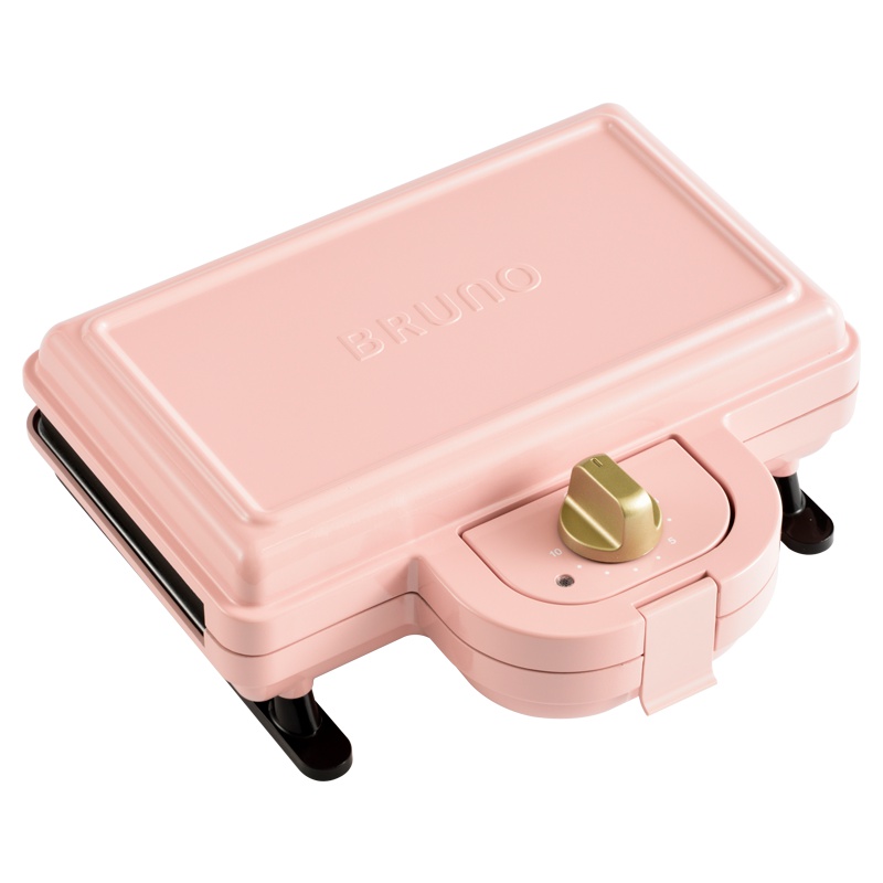 日本BRUNO轻食烹饪机Plus樱花粉标配(三明治盘x2)+鲷鱼烧+华夫饼烤盘 家用早餐机
