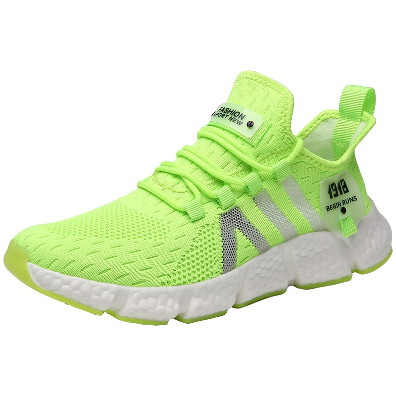 绛天爆米花休闲男鞋网面透气运动慢跑鞋女踩屎感轻质软底夏季透气运动鞋男大码轻便薄款跑步鞋