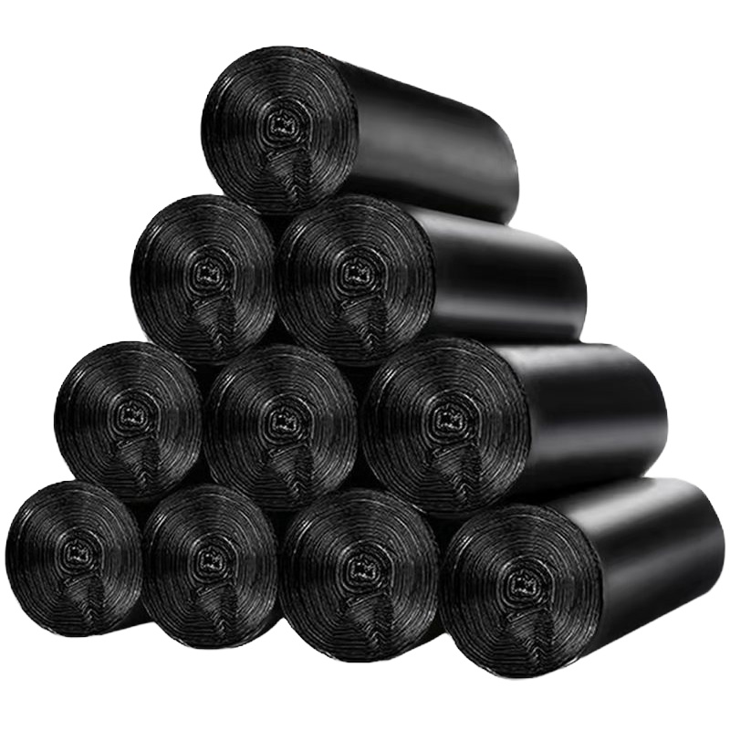 [100只装]垃圾袋家用加厚一次性平口点断式黑色垃圾袋 贝源净