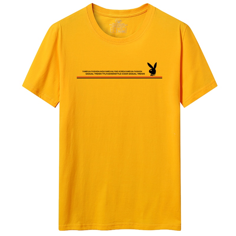 花花公子(PLAYBOY ICON)男士2020新款夏季纯色时尚短袖T恤