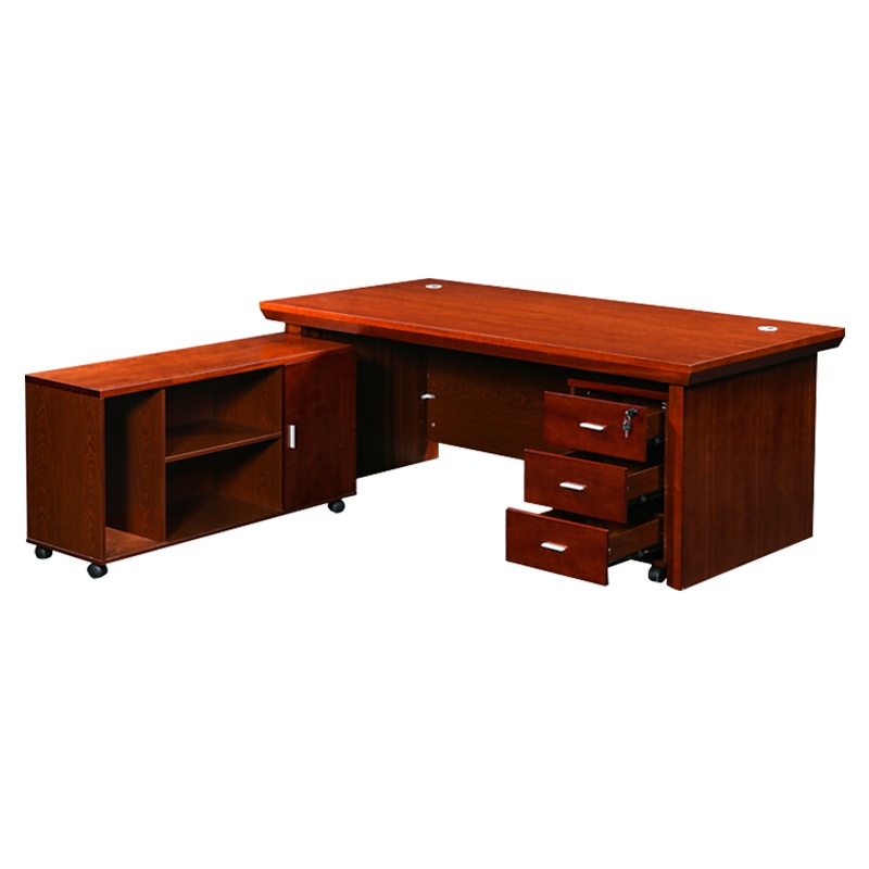 尔迈办公家具办公桌椅组合现代简约板式大班台主管桌经理桌写字台带副柜1.6m