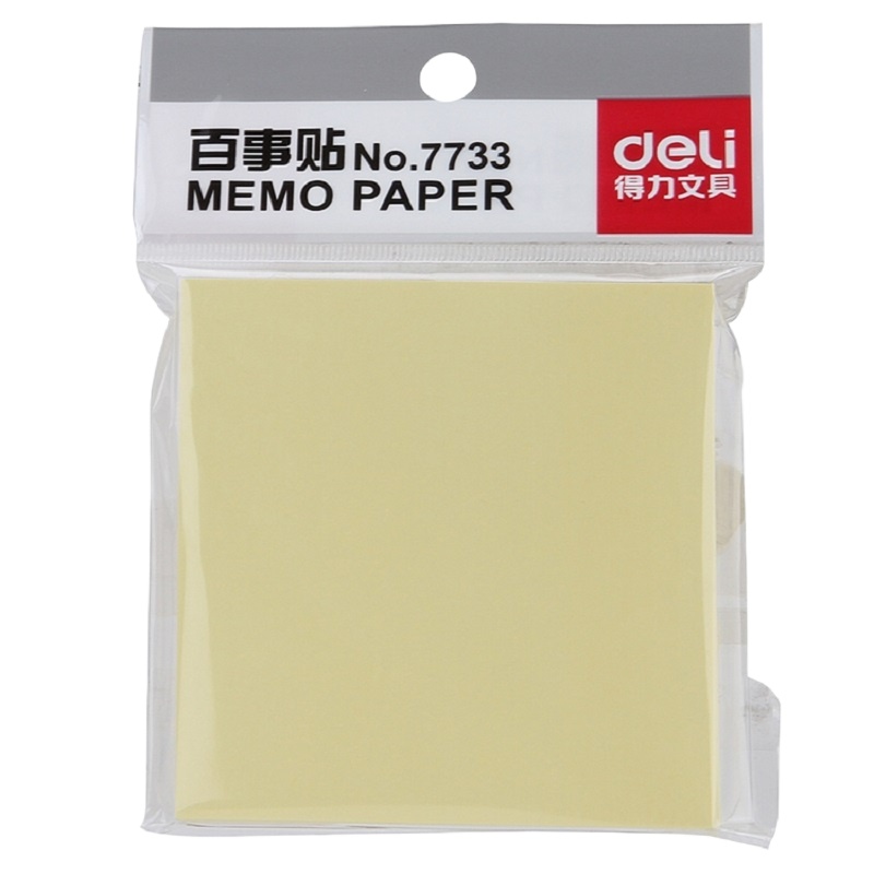[精选]得力(deli) 7733百事贴(淡黄)76*76mm(包)(1包价格)[XC]