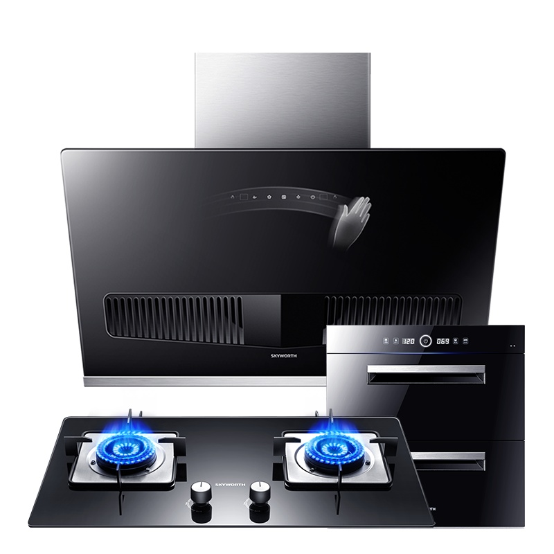 创维（SKYWORTH）油烟机灶具套装 厨房三件套 侧吸式抽油烟机燃气灶Y3B+X1A+Z30天然气