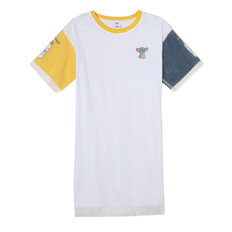 雅鹿网纱拼接短袖T恤连衣裙新款夏装韩版连衣裙YLNT217