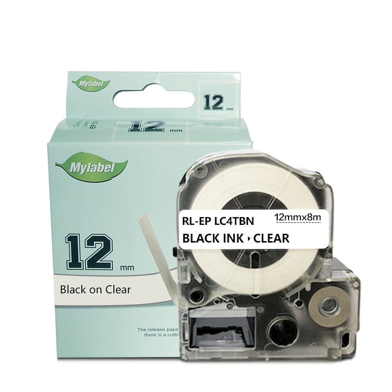 e代经典 爱普生12mm透明底黑字标签色带 适用EPSON LW300;LW400;LW700 600P LK-4TBW