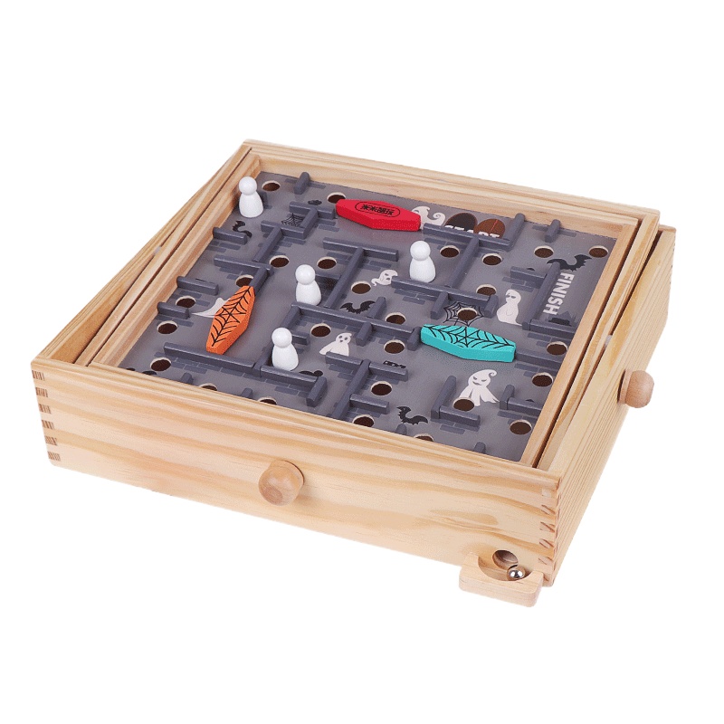 米米智玩 桌游平衡走珠60关木制迷宫益智力玩具5-6-10岁以上儿童成人休闲(包装升级)