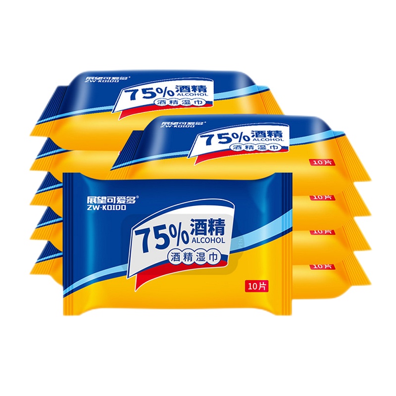 展望可爱多75%酒精湿巾10片*10包