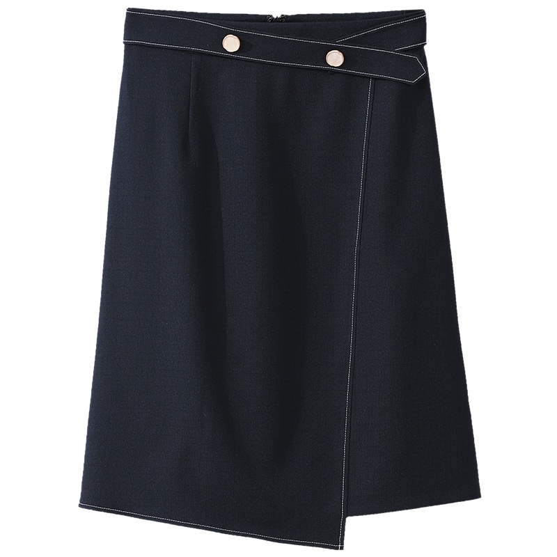 OSA欧莎不规则半身裙秋装2021新款女中长款高腰遮胯显瘦职业裙子