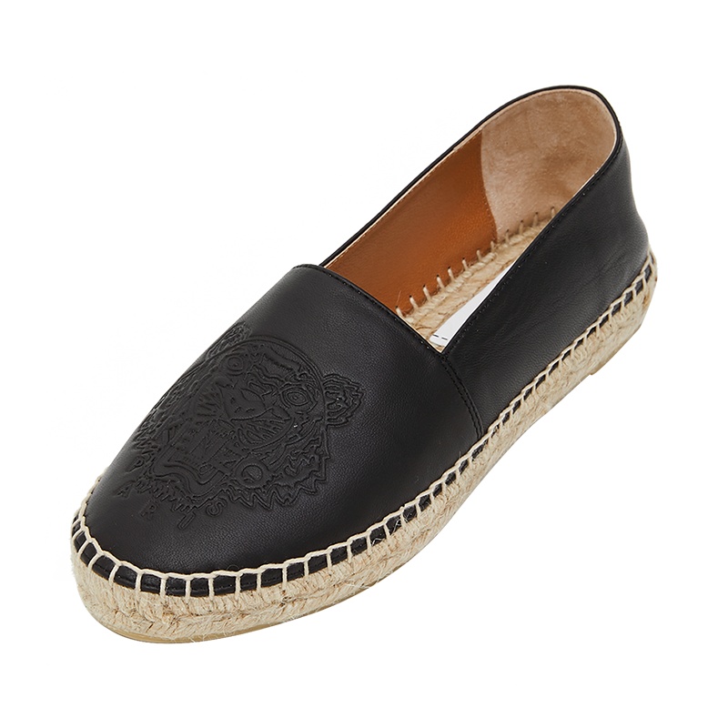 KENZO 高田贤三 2020新款 女士经典虎头牛皮压花渔夫鞋高端女士单鞋