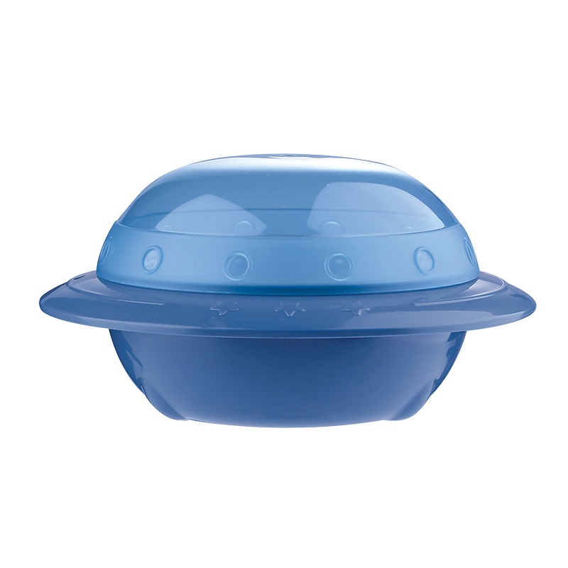 舒氏儿童餐具太空飞碟碗保温碗宝宝辅食碗400ml S1501-FDW 蓝色