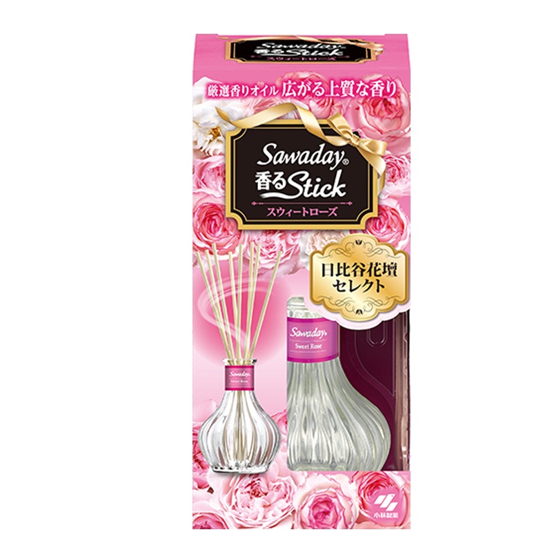 [精油香薰]小林制药(KOBAYASHI) 日本原装进口 空气清新剂 室内厕所去异味剂消臭剂 精油香薰棒 玫瑰花香