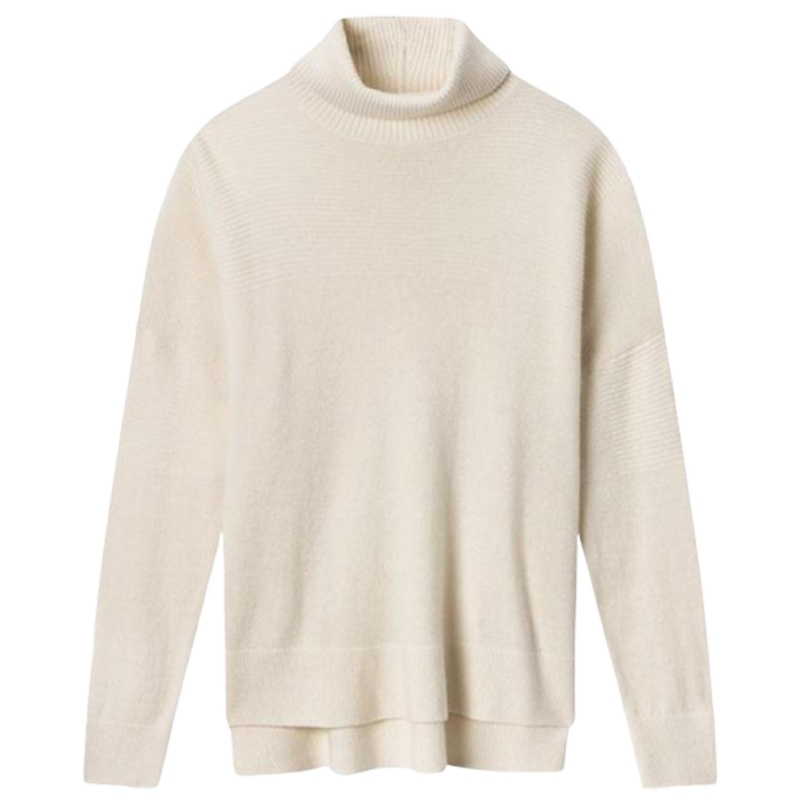 【专柜同款】拉夏贝尔Z全羊绒毛衣女士新款秋宽松高领上衣套头针织衫10017350