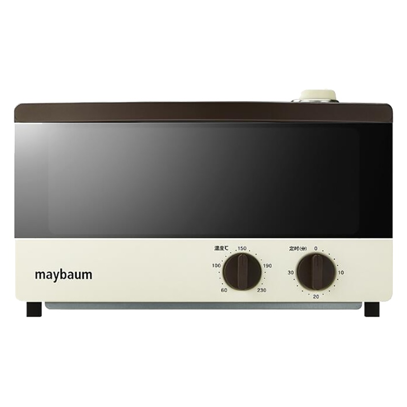 maybaum德国五月树家用多功能电烤箱迷你复古小烤箱蒸汽电烤箱11升T100200180 T200-米白色（有蒸汽功能